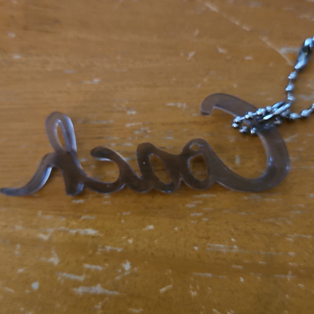 Coach Translucent Gray Script Hangtag Keychain - image 2